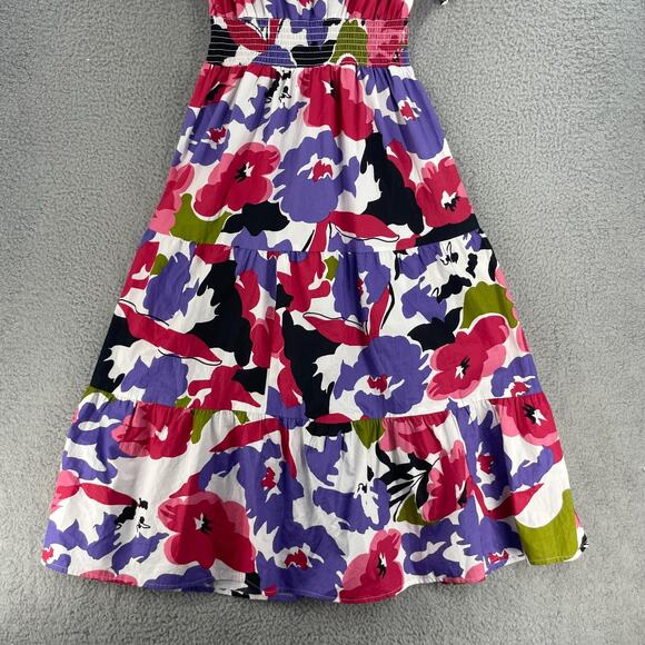 NAOO Colorful Flare Womens Dress Floral Maxi Size M Long Tiered Prairie - Picture 9 of 15